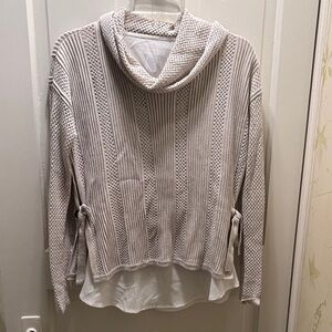 Design History Textured Cowl Neck Sweater - Cream